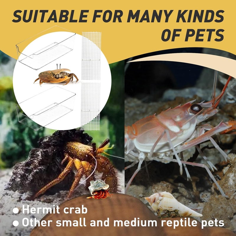 Iffitya 2 Packs Large Hermit Crab Water Tank - Ideal Hermit Crab Pool and Tank Combination - Hermit Crab Water Tank with Cuttable Climbing Ramp - Image 4